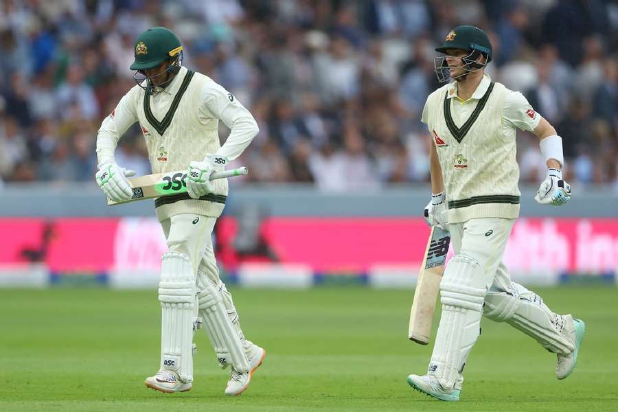 Khawaja and Smith remain at the crease