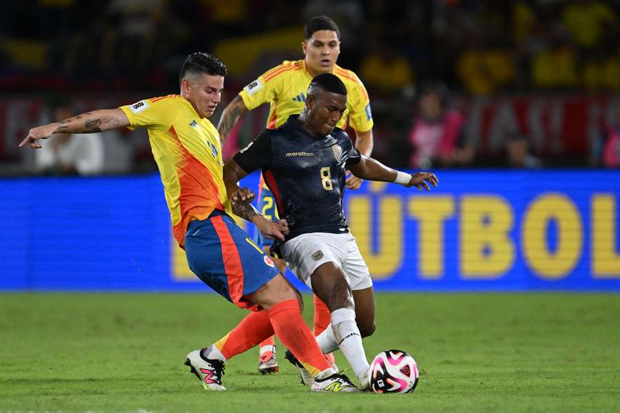 James Rodriguez lors du dernier match de qualification contre l'Equateur.