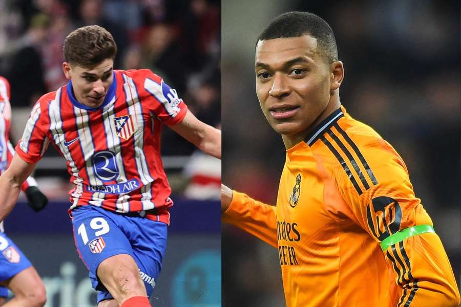Julián Álvarez și Kylian Mbappé, față în față