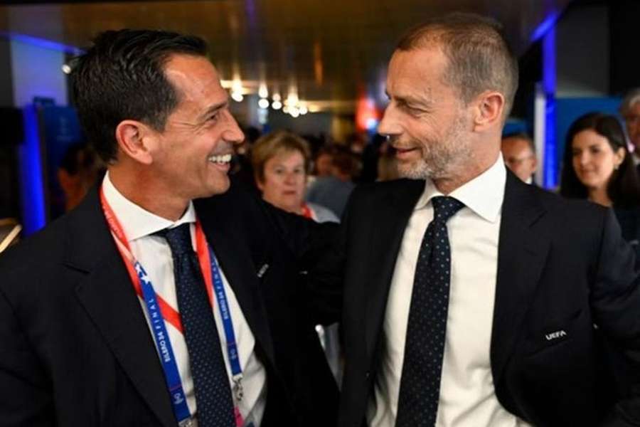 Pedro Proença com Ceferin, presidente da UEFA