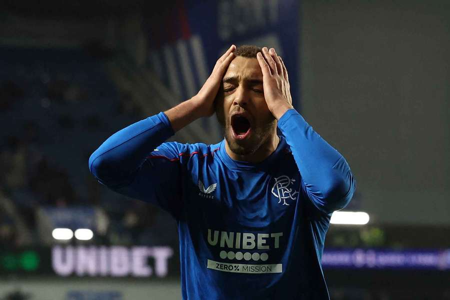 Cyriel Dessers of Rangers reacts during a recent match