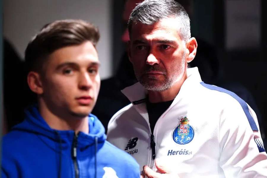 Sérgio Conceição com Francisco Conceição no FC Porto