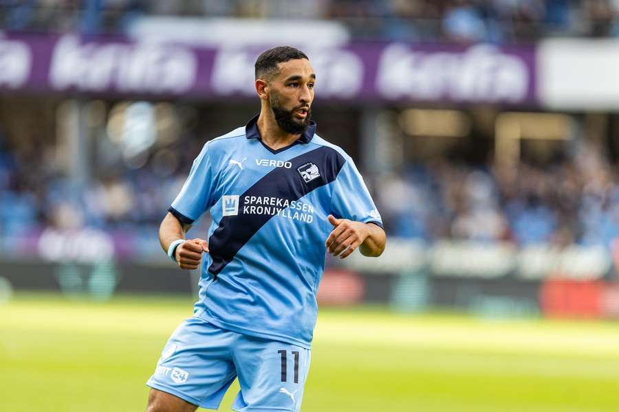 Elies Mahmoud scored the opening goal for Randers against AGF Elies Mahmoud scored the opening goal for Randers against AGF
