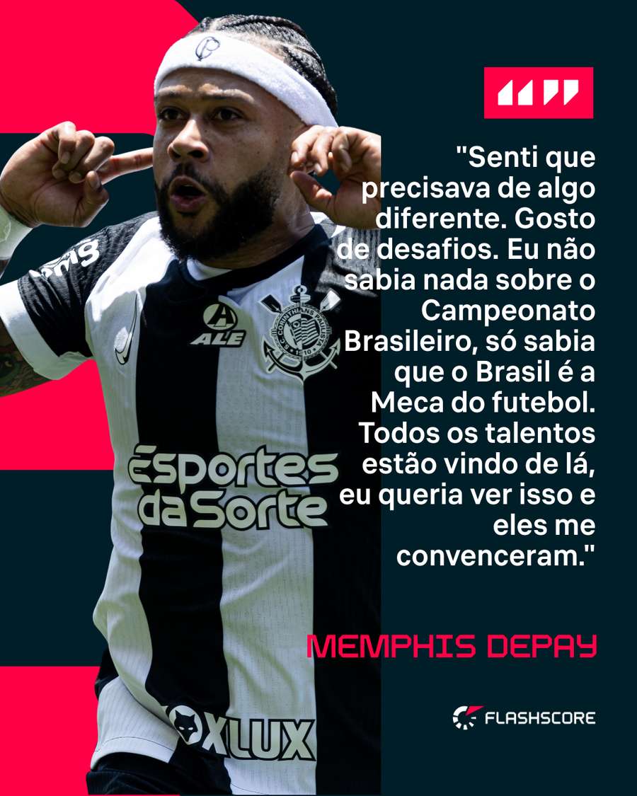 Depay caiu nas graças da torcida do Timão