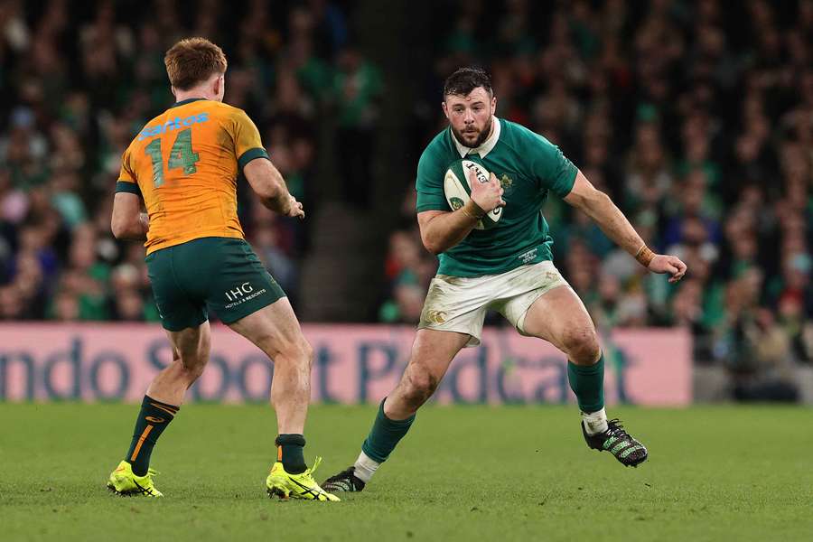 Henshaw (R) in action for Ireland
