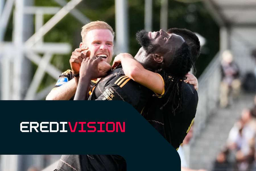 Ajax celebrate Tolu's goal against Telstar Ajax celebrate Tolu's goal against Telstar