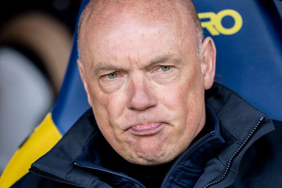 AGFs cheftræner Uwe Rösler under 3F Superligakampen mellem Brøndby IF og AGF på Brøndby Stadion