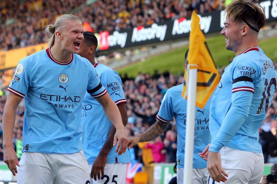 Grealish and Haaland power Man City past 10-man Wolves