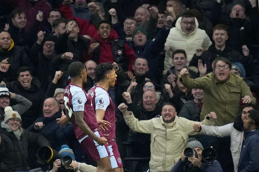 Watkins celebrates his goal