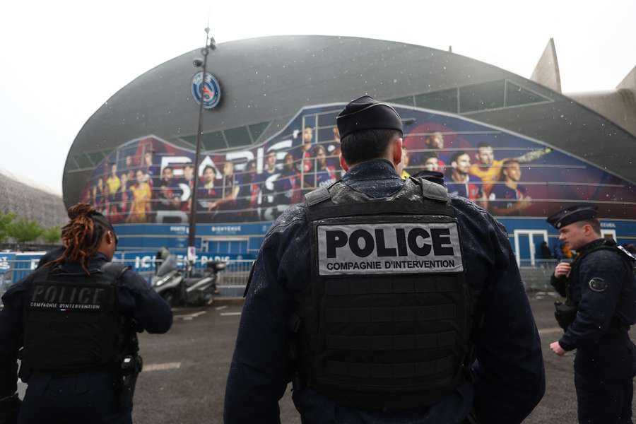 Police officers stand guard outside the Parc des Princes stadium ahead of PSG's Champions League quarter-final against Barcelona last season Police officers stand guard outside the Parc des Princes stadium ahead of PSG's Champions League quarter-final against Barcelona last season