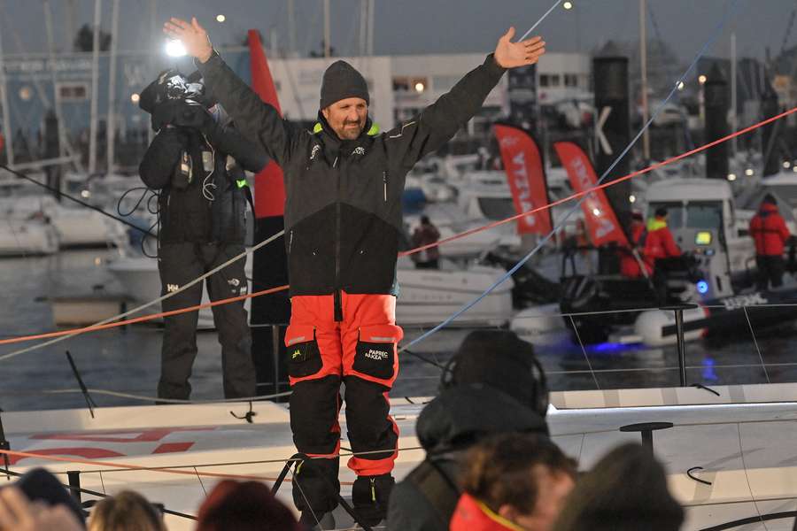 Yoann Richomme après le Vendée Globe en janvier.