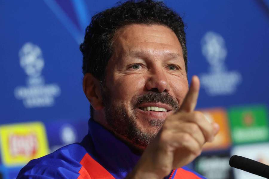 Simeone, durante la rueda de prensa previa al partido de ida de Champions ante el Real Madrid