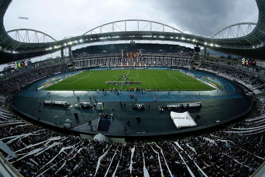 Het stadion van het Braziliaanse Botafogo voorafgaand aan het duel tegen Bahia