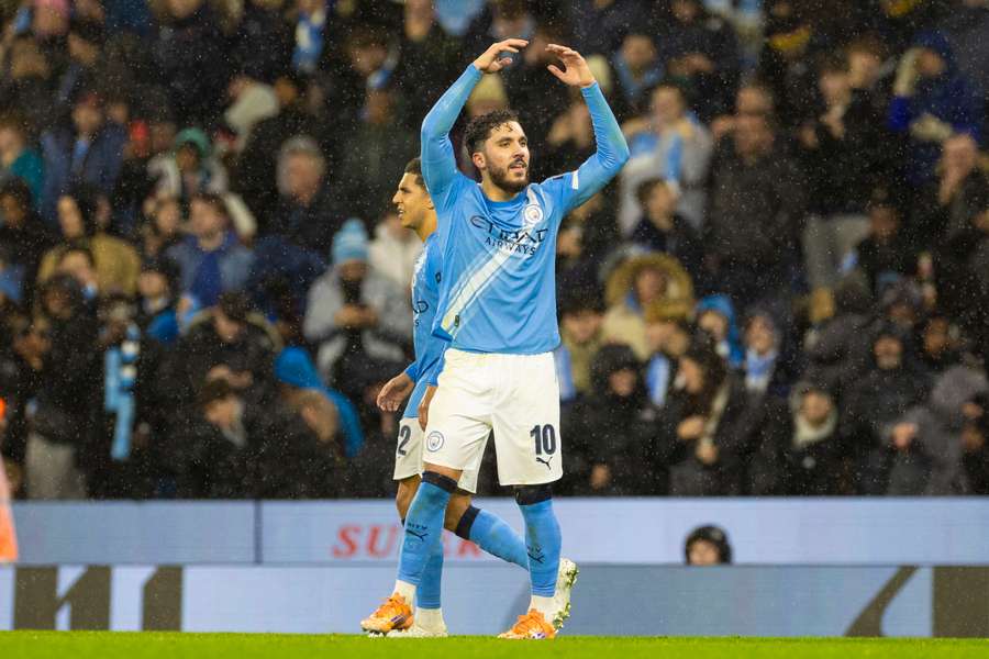 Rayan Cherki avec Manchester City mercredi.