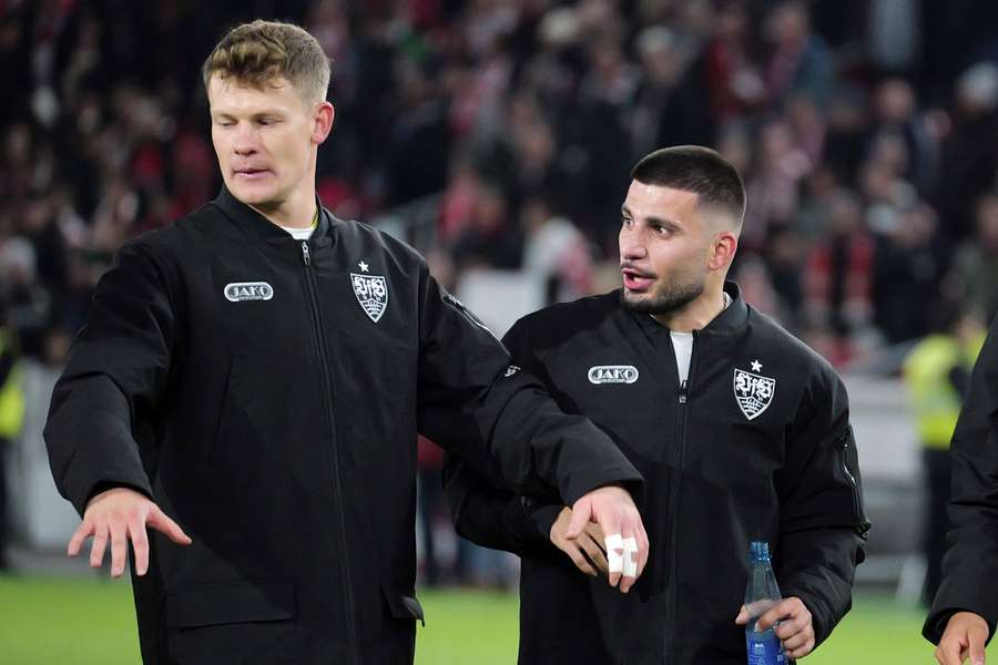 Nübel (l.) und Undav stehen vor einem Heimspiel im Nationaltrikot