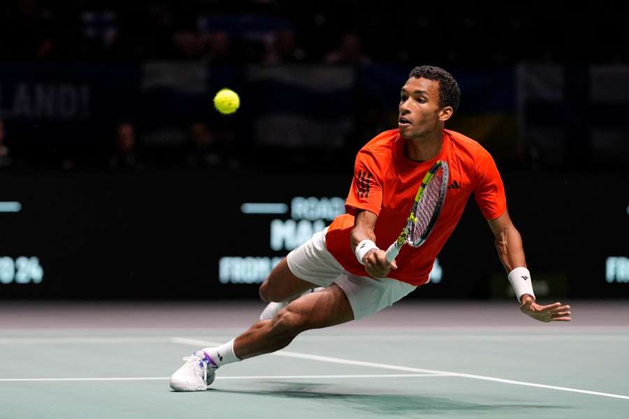 Felix Auger-Aliassime in actie voor Canada