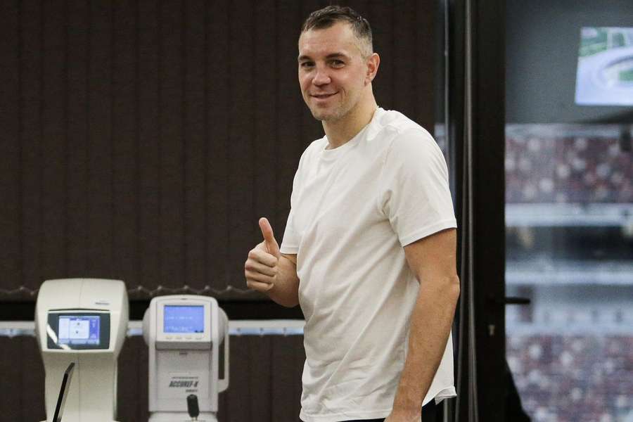 Dzyuba nos exames médicos no Lokomotiv Moscovo