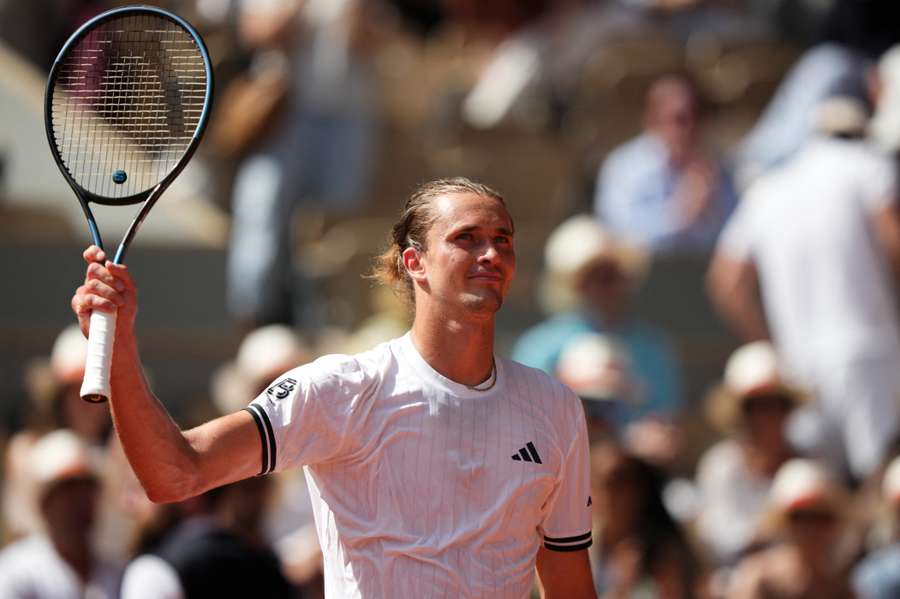 Zverev celebrates his first-round victory