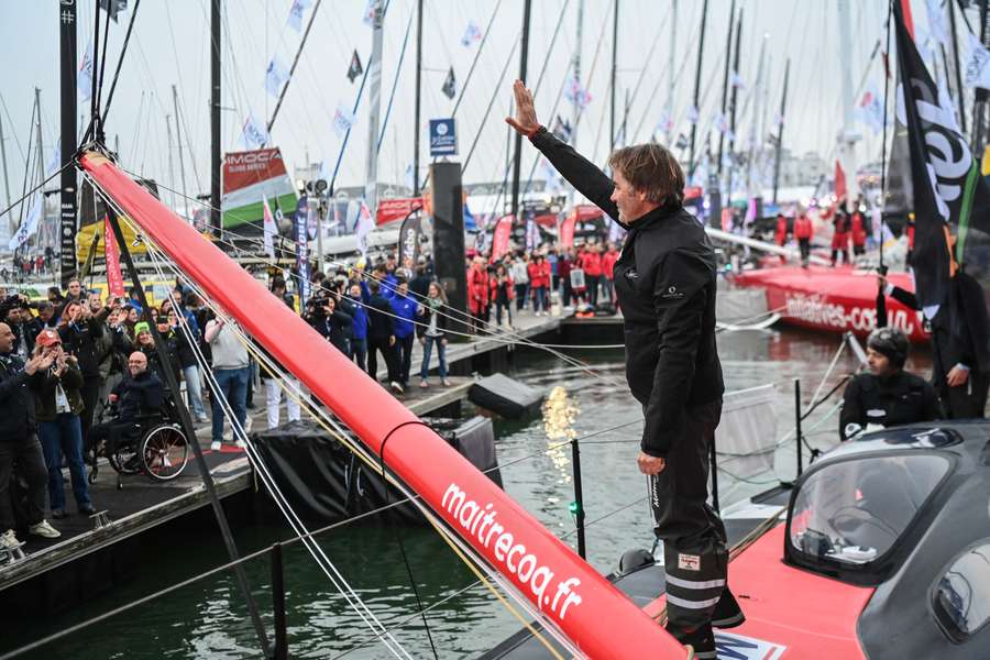 Yannick Bestaven au port.