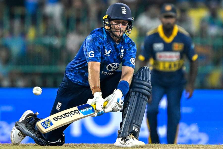 England's Joe Root plays a shot during the second one-day international