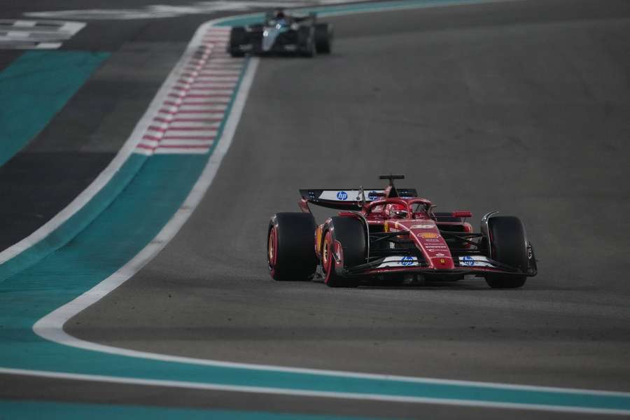 Leclerc in action during the final test in Abu Dhabi