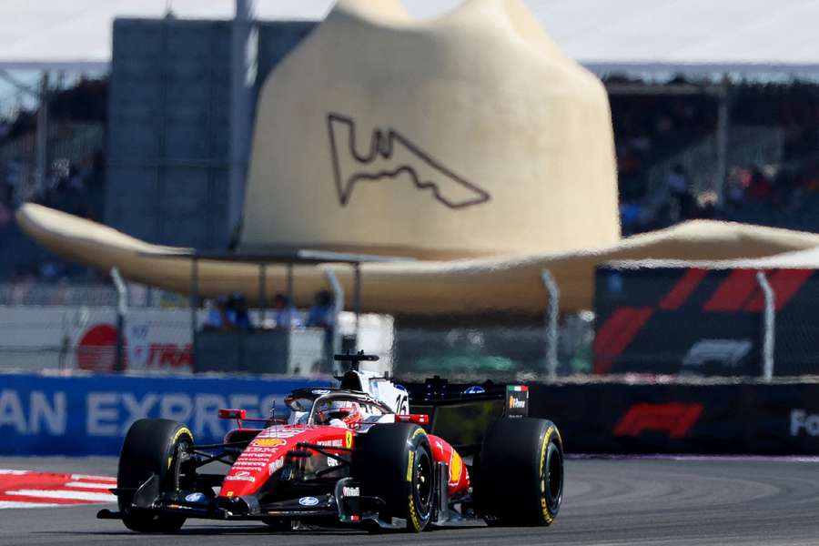Leclerc in action during practice Leclerc in action during practice