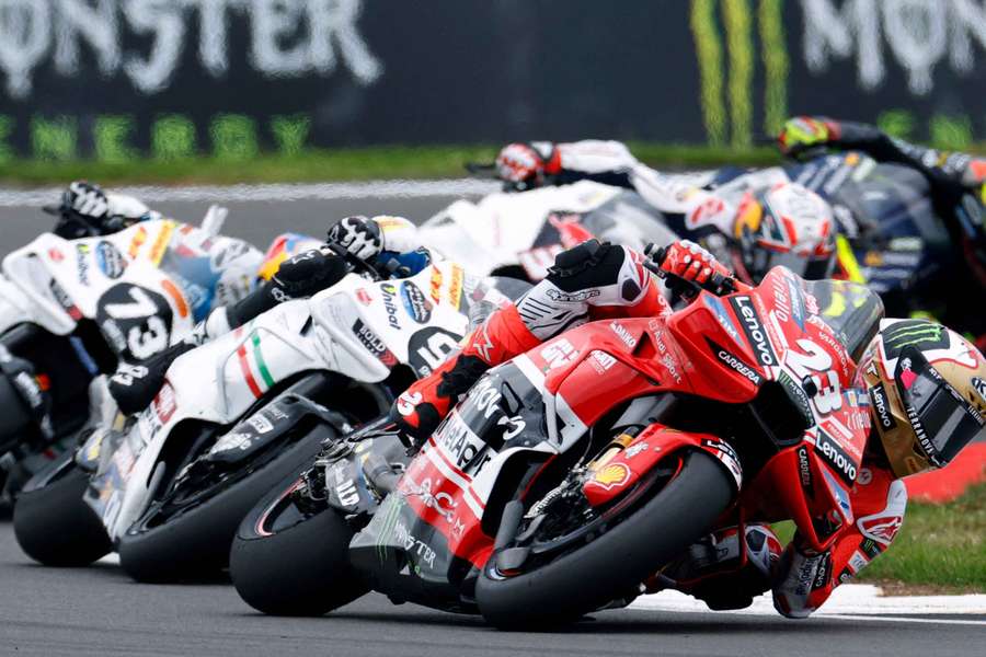 Ducati Lenovo Team's Enea Bastianini and riders in action during the race 