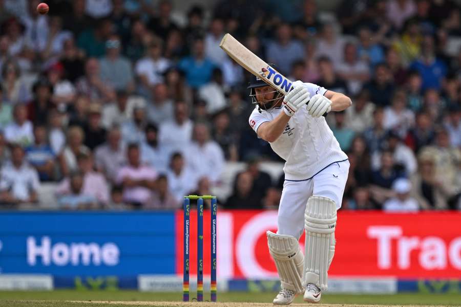 England's Jonny Bairstow plays a shot on day four of the third Ashes Test