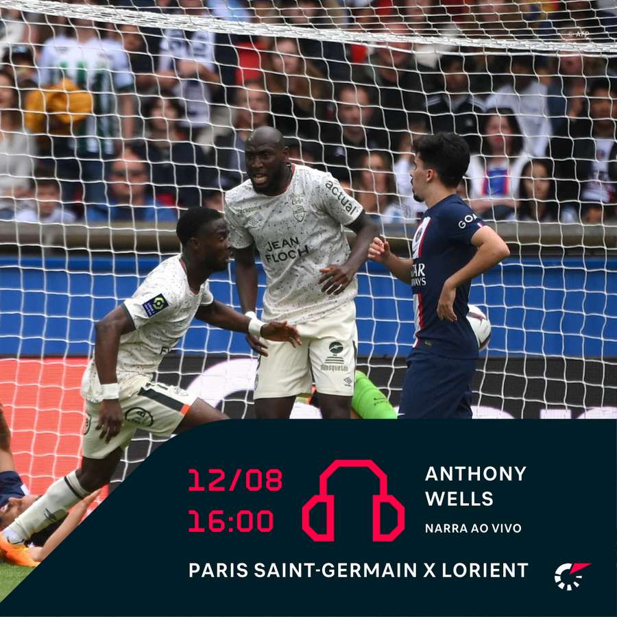 As emoções de PSG e Lorient serão narradas na voz de Anthony Wells