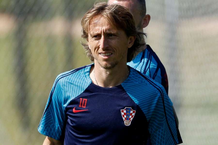 Luka Modric training with Croatia ahead of their World Cup opener