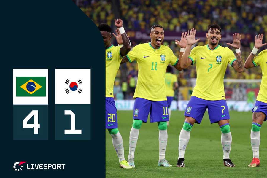 Brazílie – Jižní Korea 4:1. Favorit jasnou bitvu rozhodl čtyřmi góly v prvním poločase