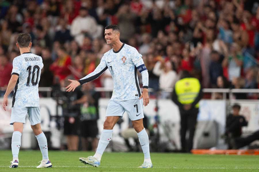 Cristiano Ronaldo esulta dopo il gol