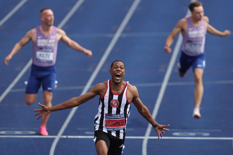 Hughes celebrate his win