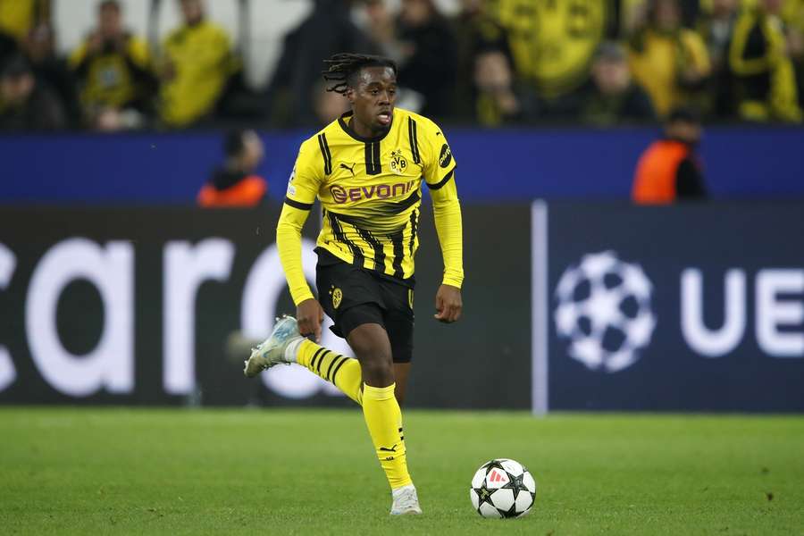 Jamie Bynoe-Gittens of Borussia Dortmund during the UEFA Champions League match between Borussia Dortmund and Celtic