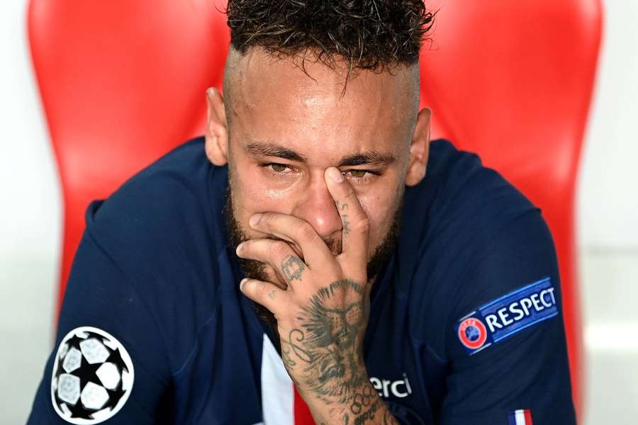 Neymar depois de perder na final da Liga dos Campeões