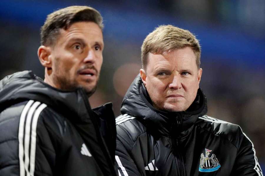 Eddie Howe, right, is currently battling pneumonia