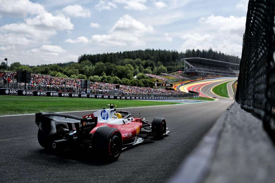 Lewis Hamilton during practice at Spa