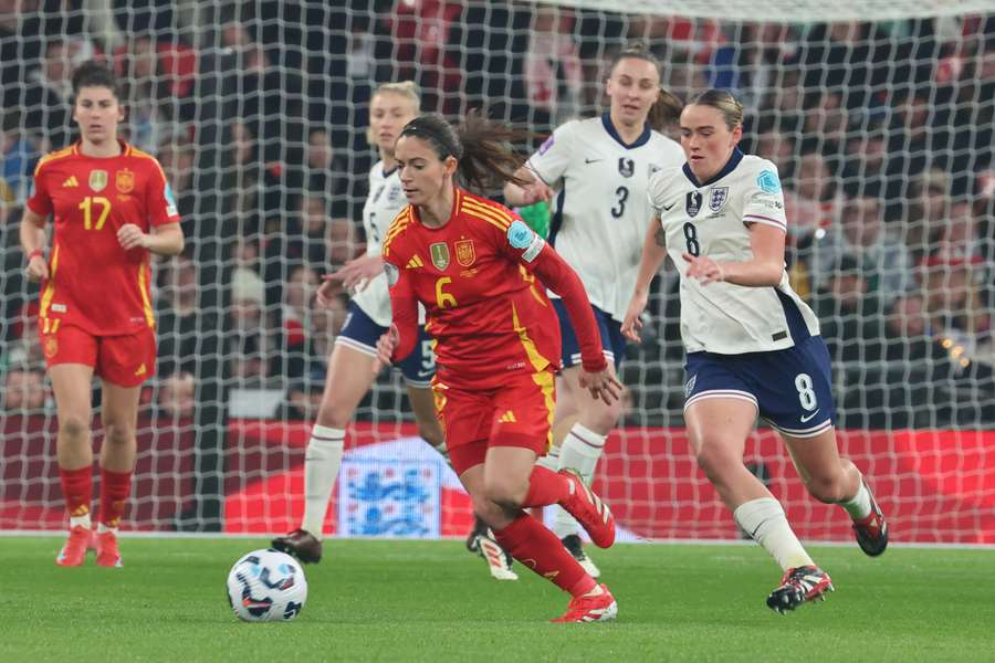 Aitana Bonmatí, durante el último Inglaterra-España celebrado en Wembley