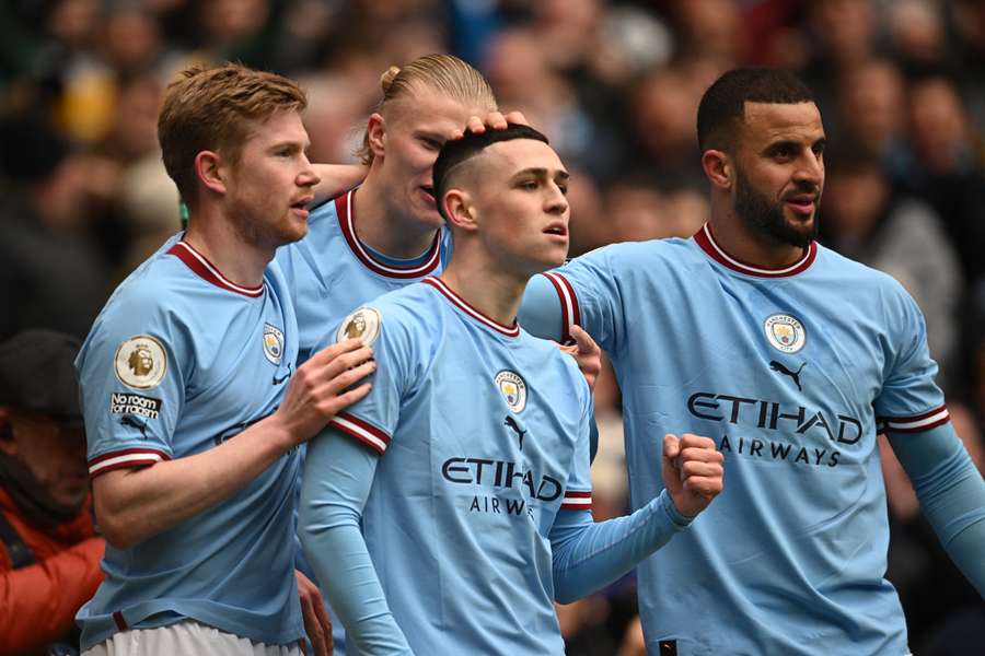 City celebrate Foden's goal