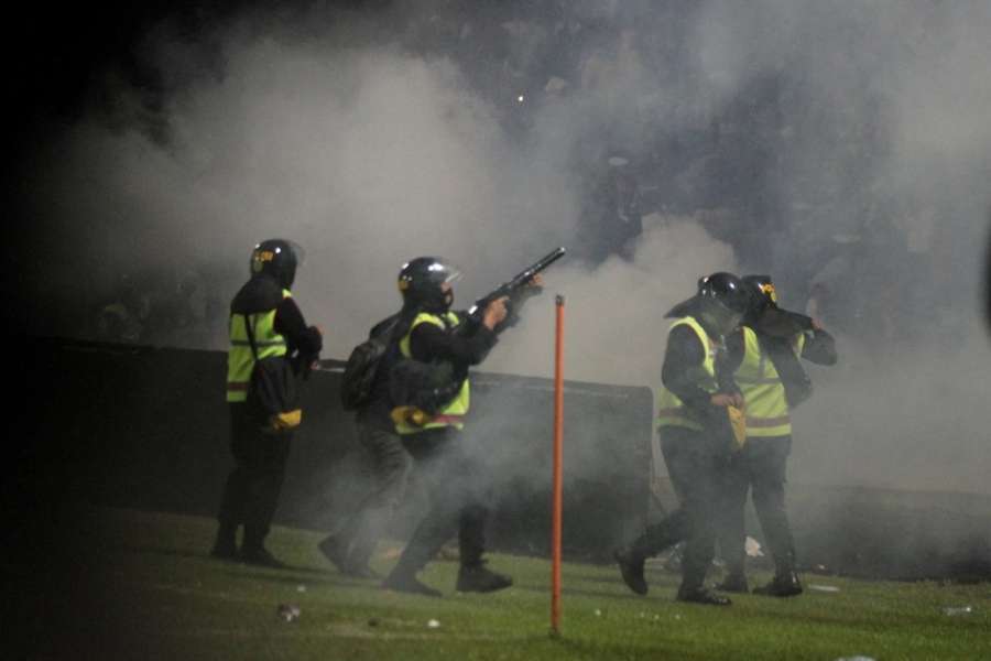 Tear gas was used during the riots at the match