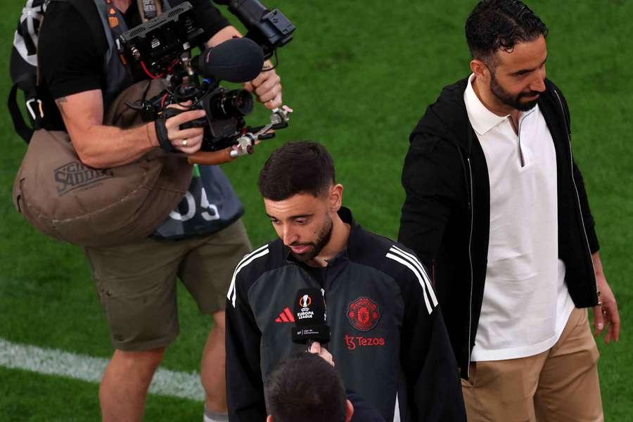 Bruno Fernandes com Ruben Amorim em Bilbau
