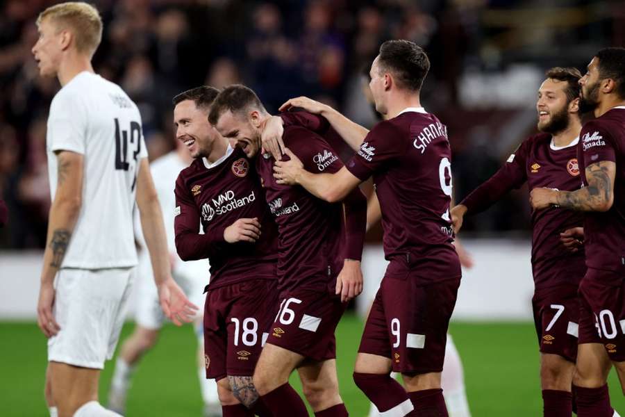 Hearts won their first game of the group stages against RFS on Thursday evening