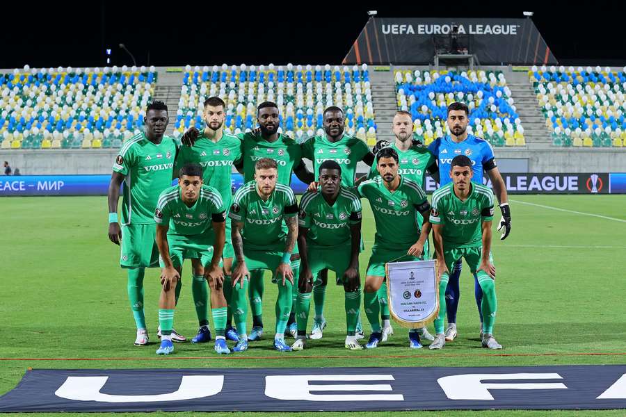 Maccabi Haifa voorafgaand aan de Europa League-wedstrijd tegen Villarreal in Larnaca, Cyprus, op 9 november