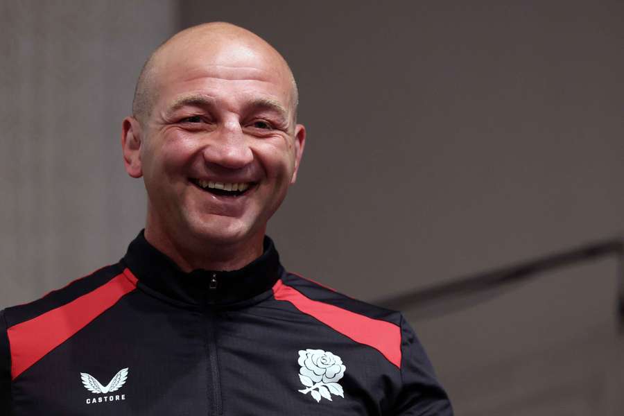 England head coach Steve Borthwick shares a laugh with the media. England head coach Steve Borthwick shares a laugh with the media.