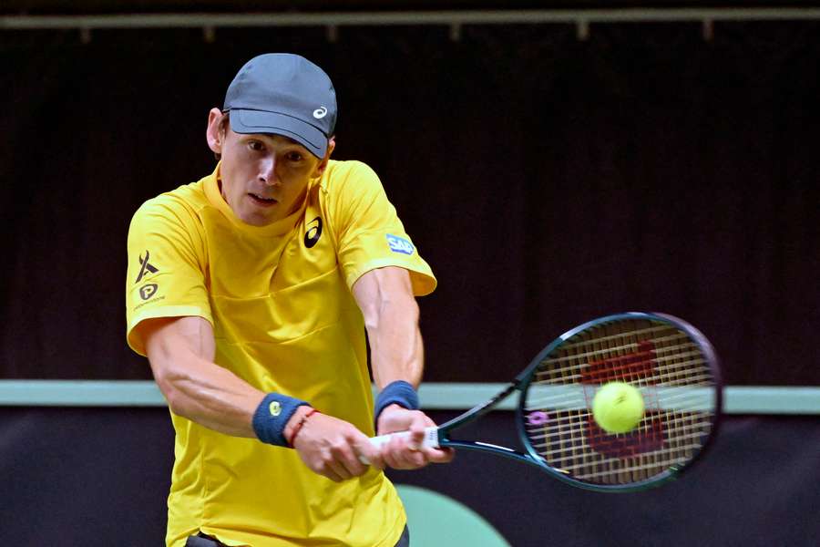 Alex De Minaur in action for Australia against Sweden earlier this year in Stockholm.