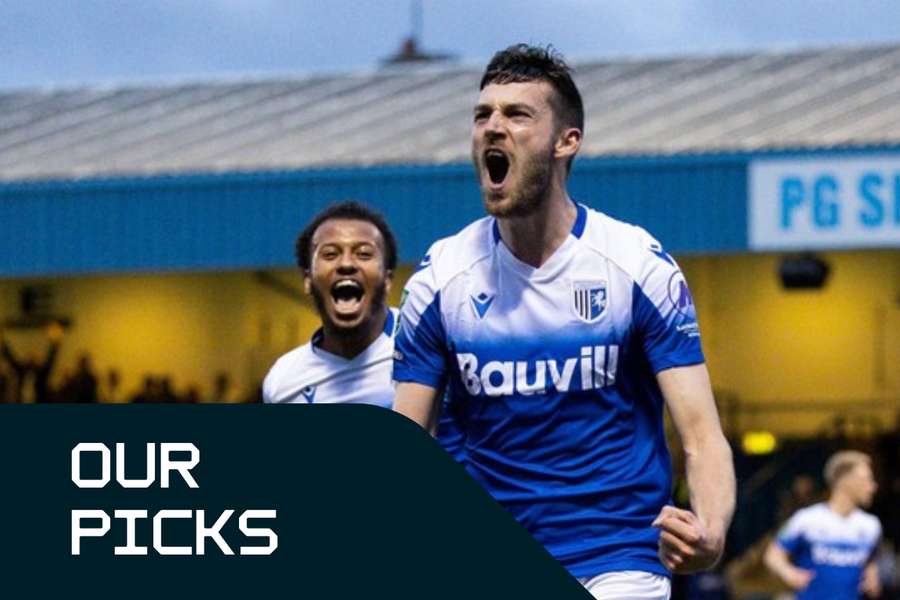 Gillingham's Ashley Nadesan celebrates