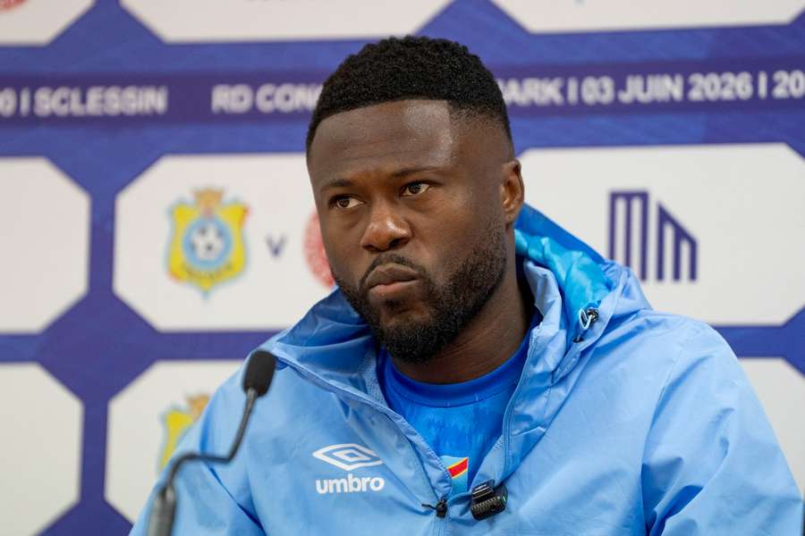 Kongos Cedric Mbemba bei einer gestrigen Pressekonferenz.