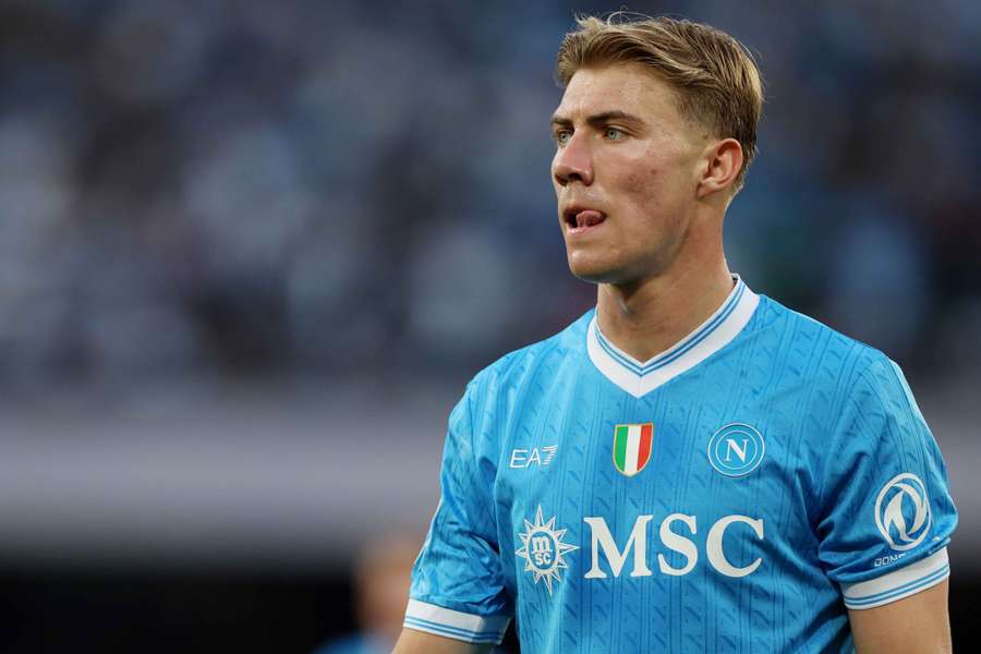 Rasmus Hojlund, avançado do Manchester United, está emprestado ao Nápoles