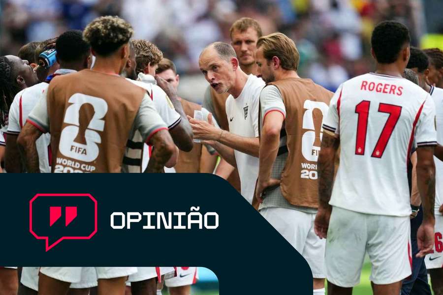 O selecionador inglês Thomas Tuchel durante o jogo de atribuição do terceiro lugar do Mundial 2026 O selecionador inglês Thomas Tuchel durante o jogo de atribuição do terceiro lugar do Mundial 2026