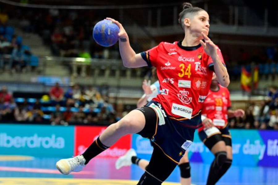 Alicia Fernández, durante el Croacia-España